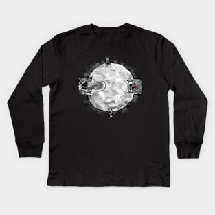 mooncat in space Kids Long Sleeve T-Shirt